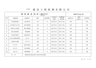 检验检测机构仪器标准物质期间核查记录