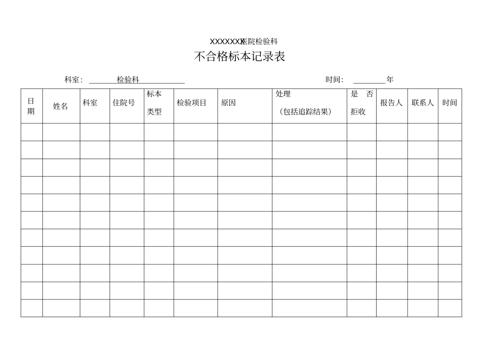 检验科不合格标本记录_第1页