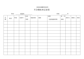检验科不合格标本记录