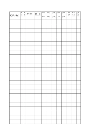 检验科冷链试剂验收记录表