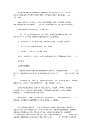 森林防火知识大全