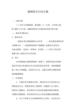 森林防火行动方案