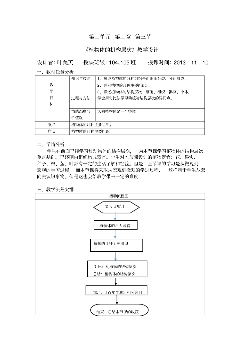 植物体的结构层次教学设计_第1页