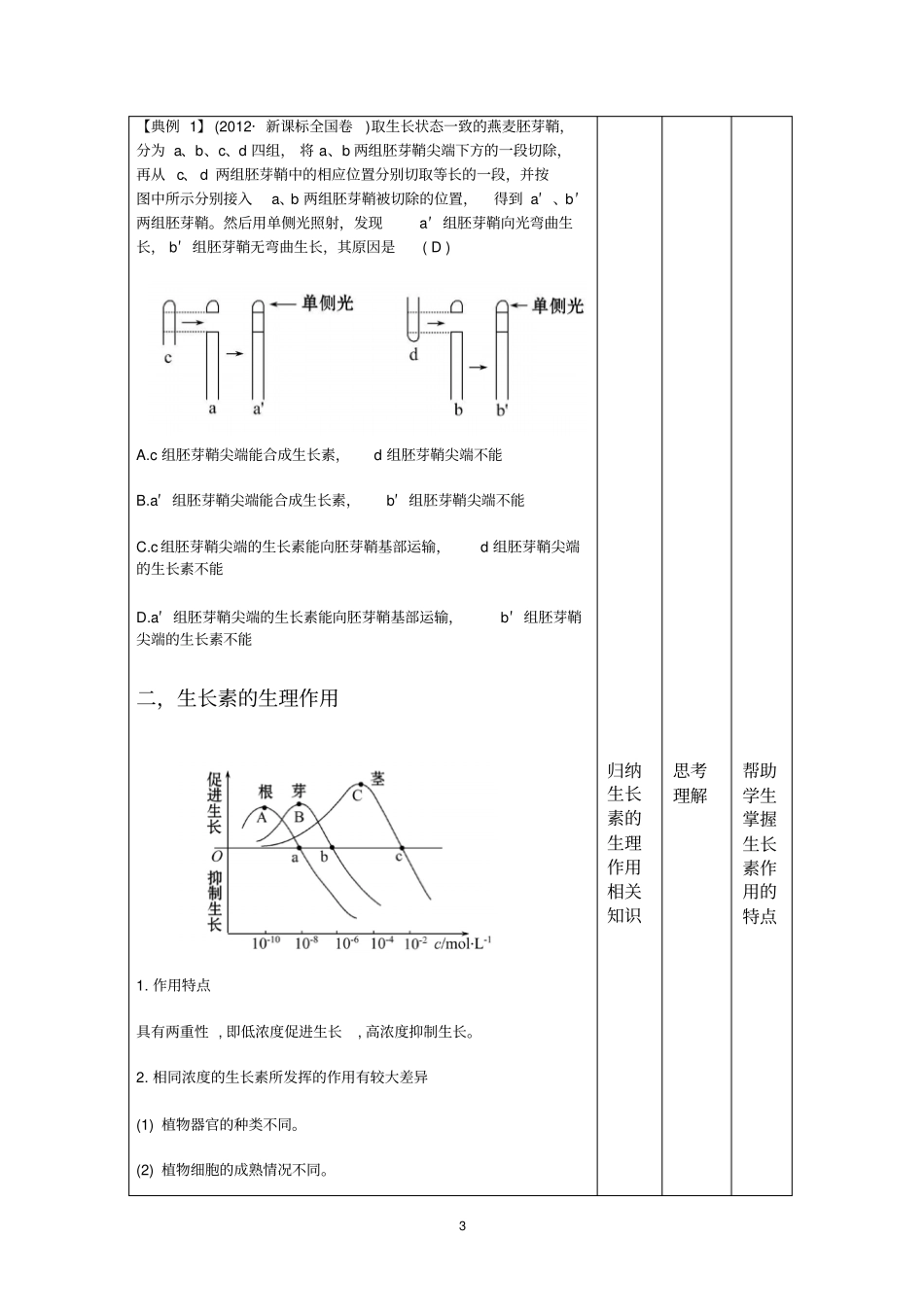 植物激素调节专题复习教学的设计_第3页