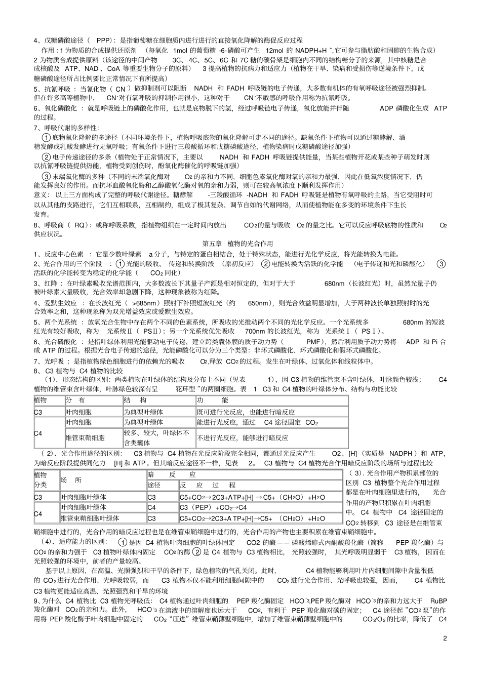 植物生理学复习笔记_第2页