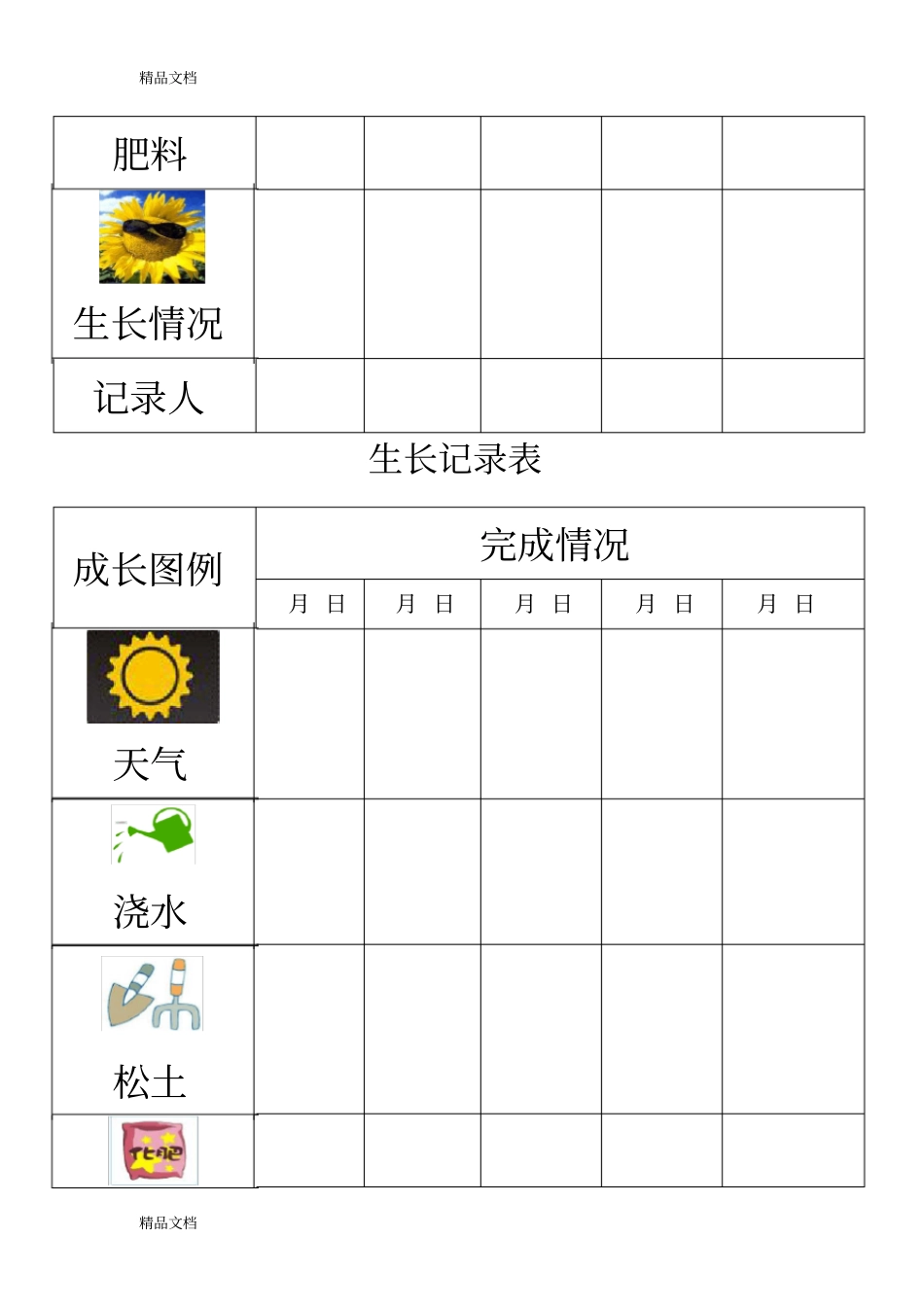 植物生长观察记录表资料_第2页