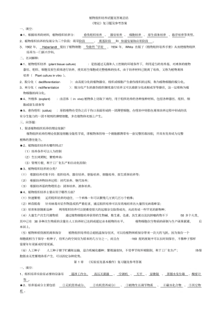 植物组织培养试题及答案总结
