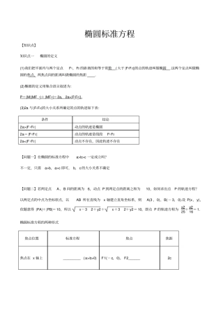 椭圆——标准方程