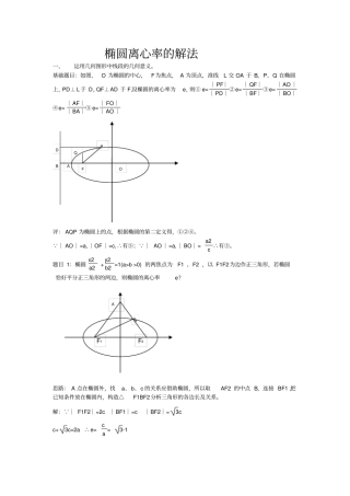 椭圆离心率求法总结23157