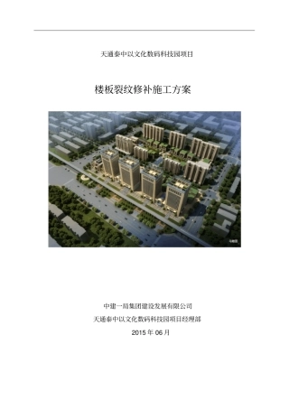 楼板裂纹修补方案