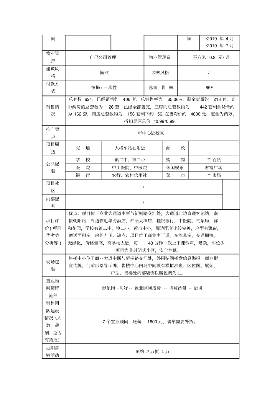 楼盘场调查表_第2页