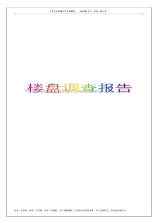 楼盘调查报告37p