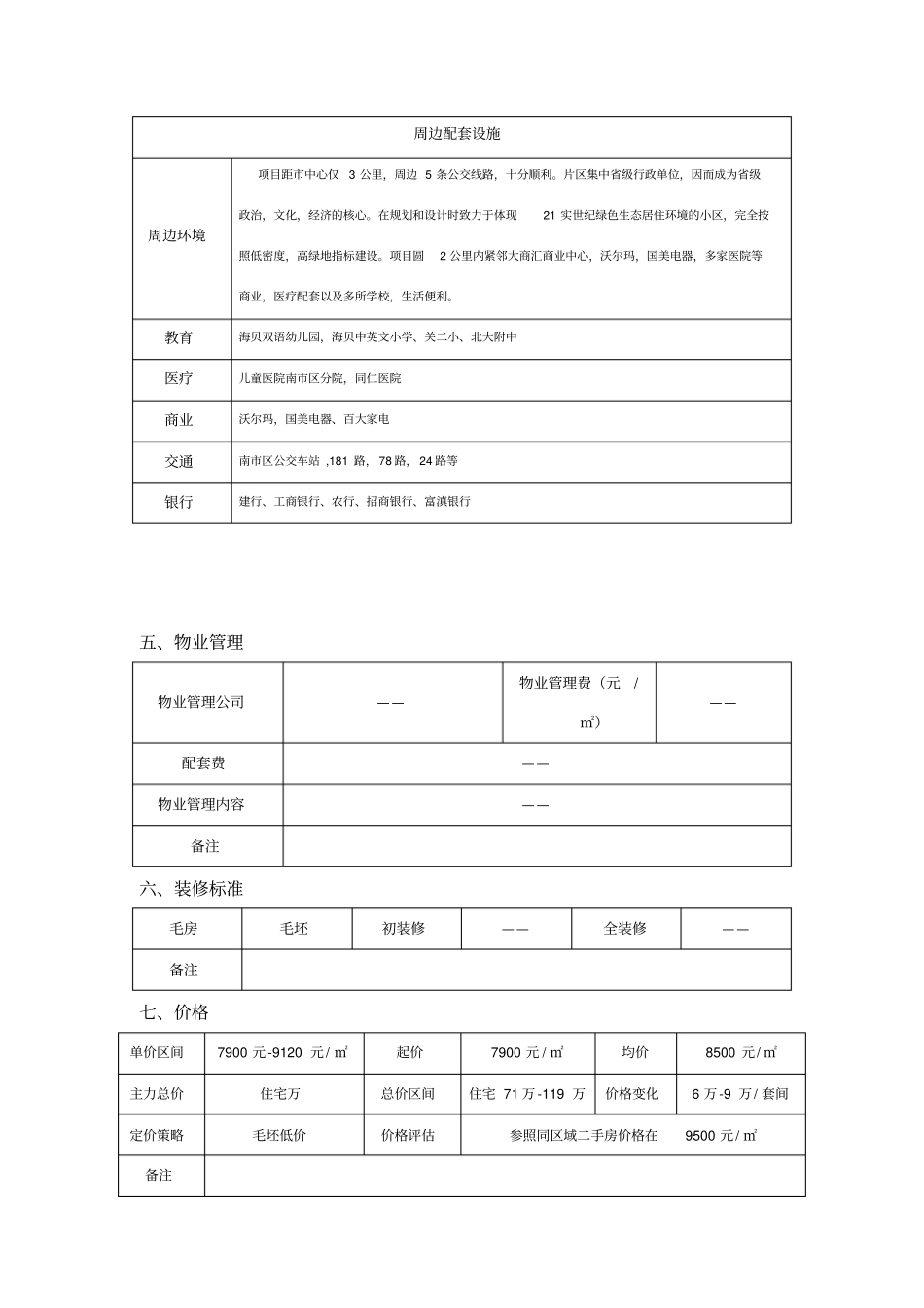 楼盘踩盘报告样本_第2页