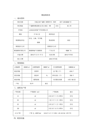 楼盘踩盘报告样本