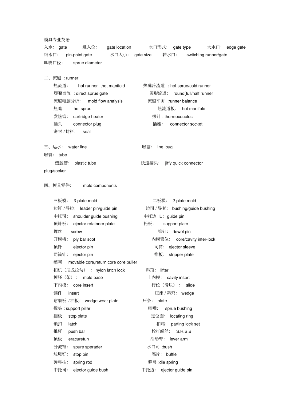 模具专业英语讲解_第1页