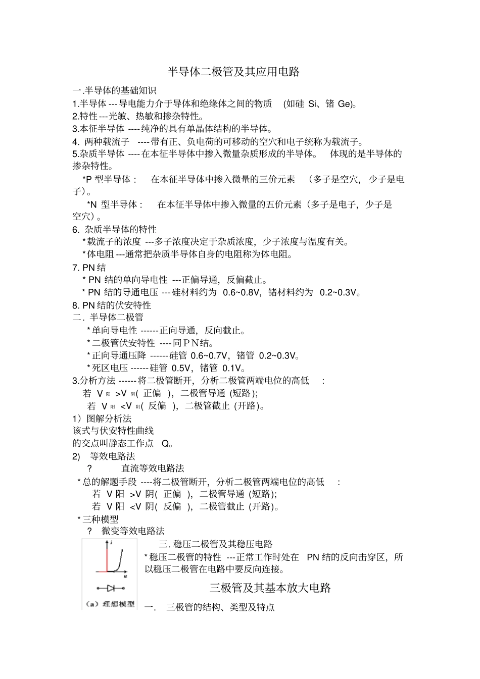 模拟电子技术总结复习_第1页