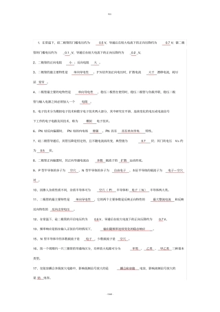 模拟电路填空题及答案