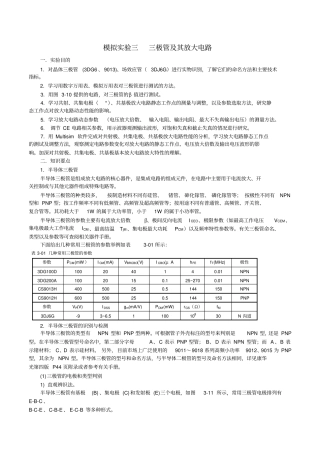 模拟电路试验——三极管放大电路