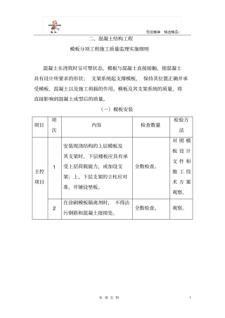 模板工程监理实施细则手册