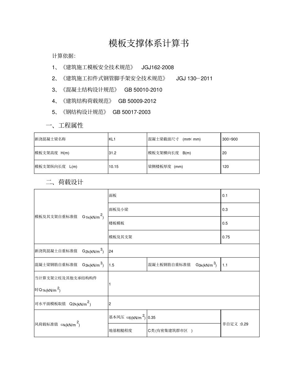 模板支撑体系计算书_第1页