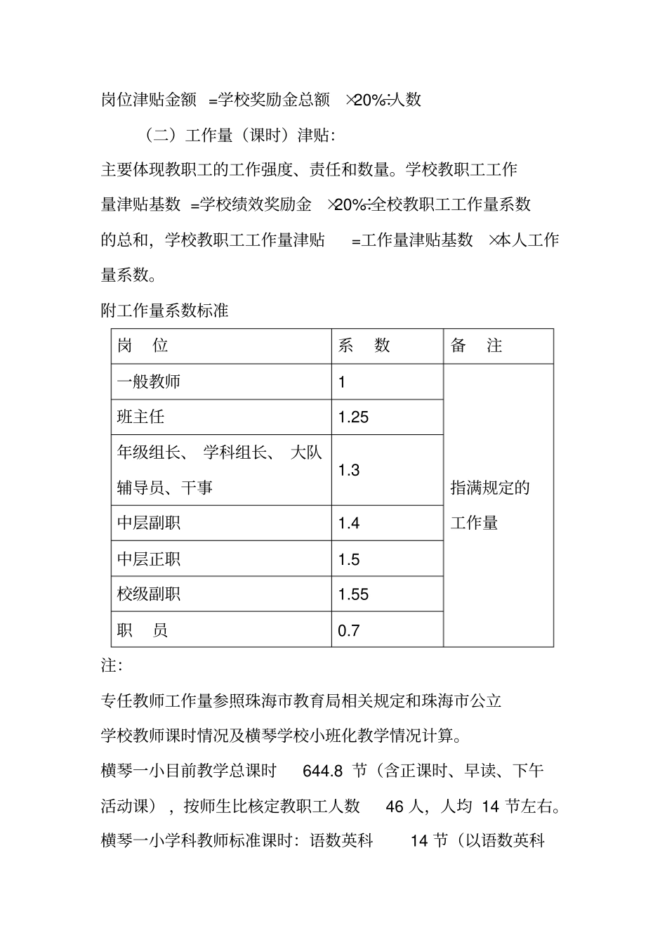 横琴新区第一小学教职员工绩效奖励实施方案_第3页