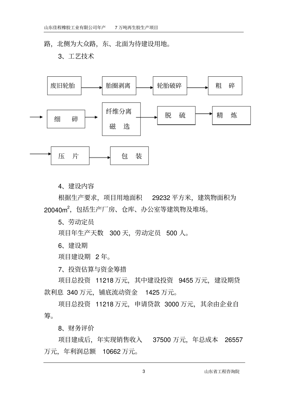 橡胶公司年产7万吨再生胶项目可行性研究报告_第3页