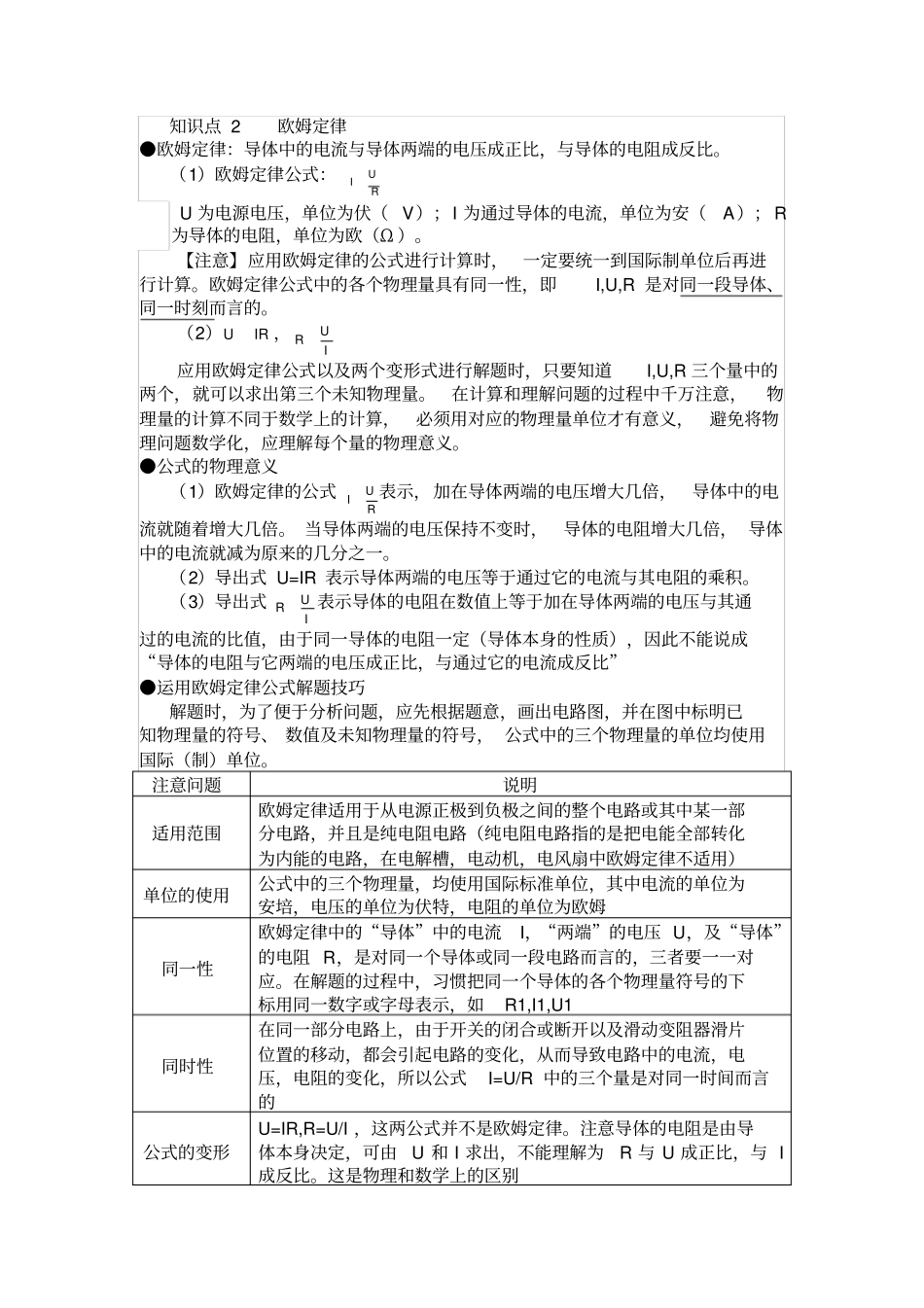 欧姆定律知识点总结详_第2页