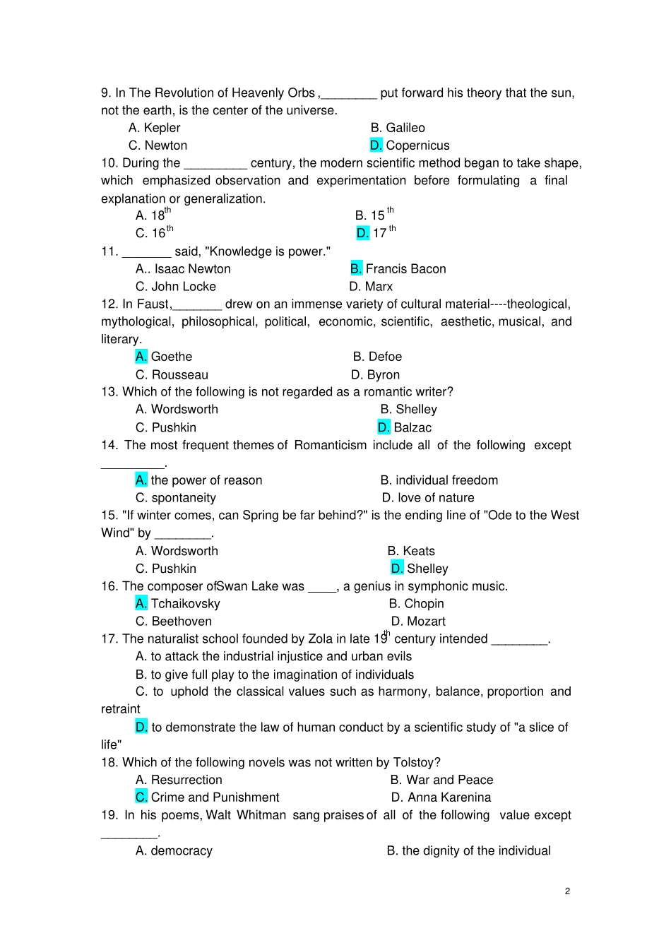 欧洲文化入门复习资料_第2页