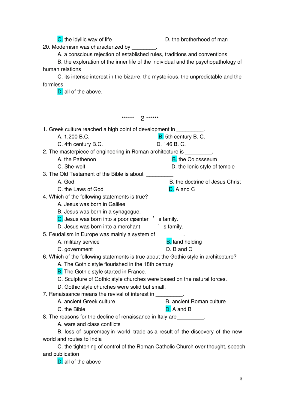 欧洲文化入门复习资料_第3页