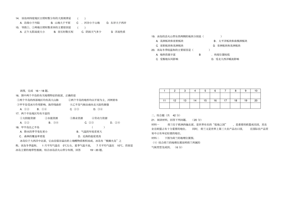 欧洲西部练习题_第2页