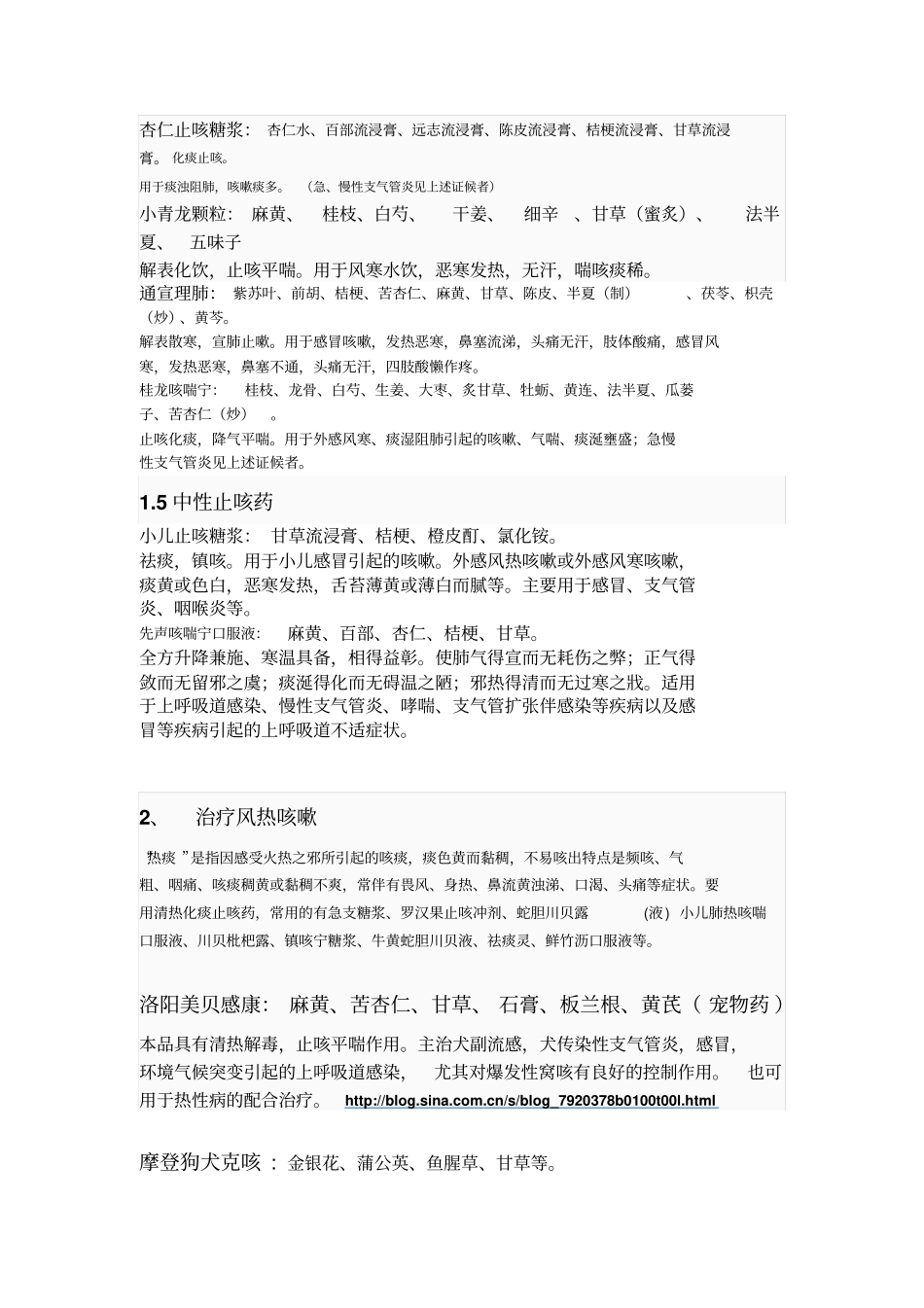 止咳化痰药分类汇总_第2页