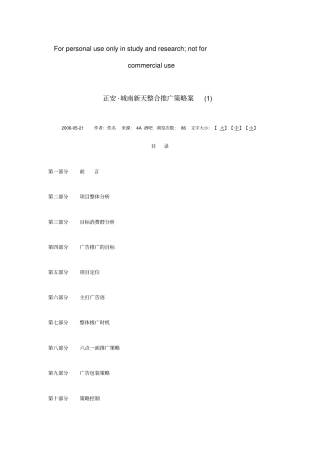 正安城南新天整合推广策略案