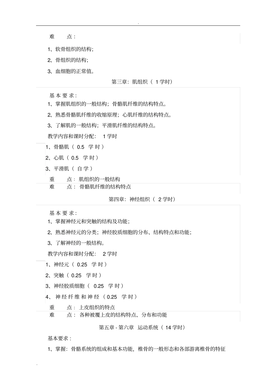 正常人体结构教学大纲_第3页