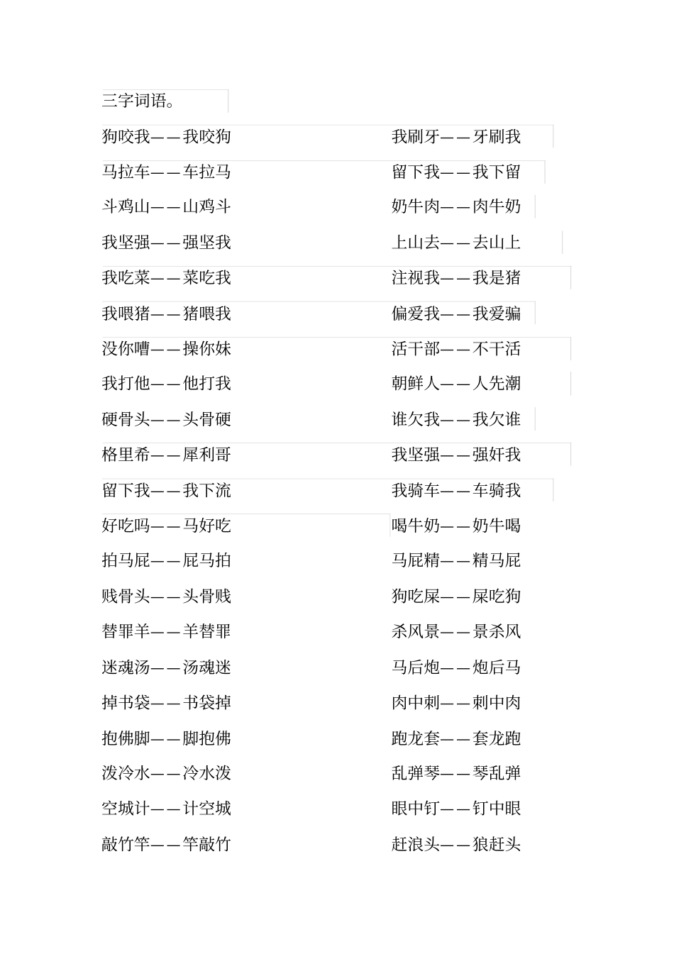 正话反说词语_第1页
