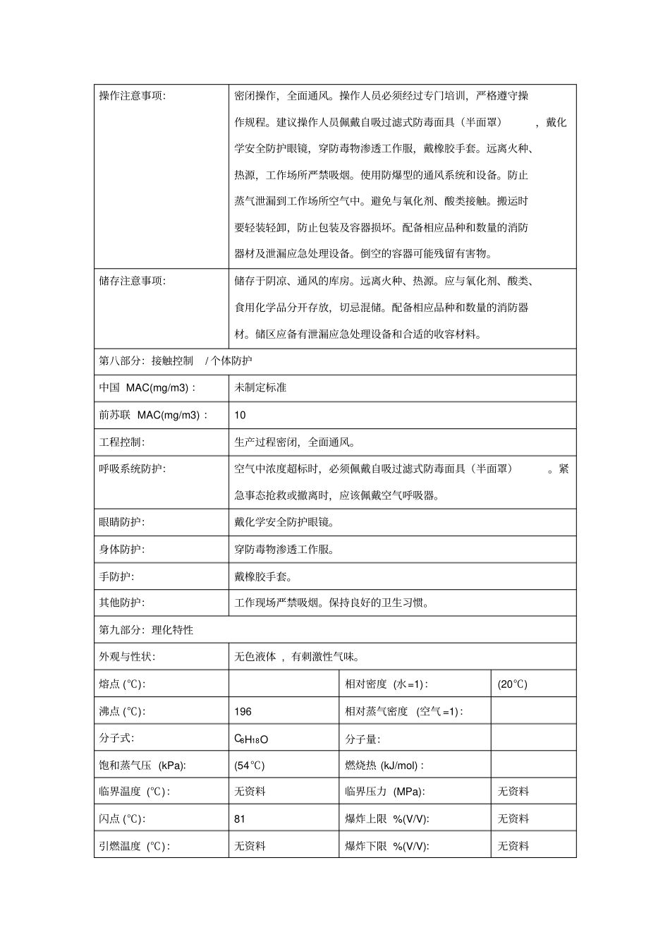 正辛醇msds_第2页