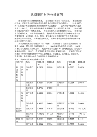 武商集团财务分析案例