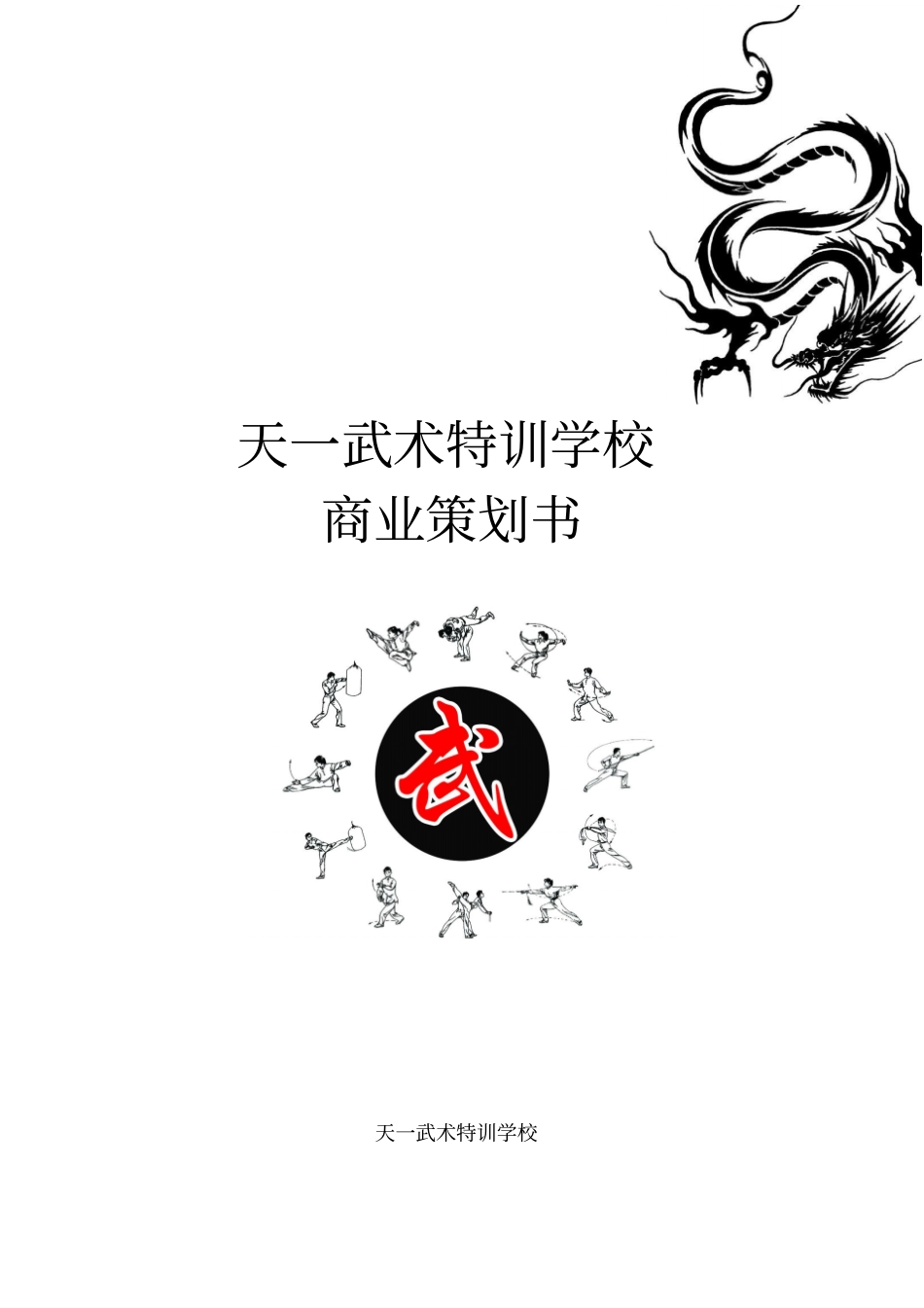 武术特训学校项目投资建议书_第1页