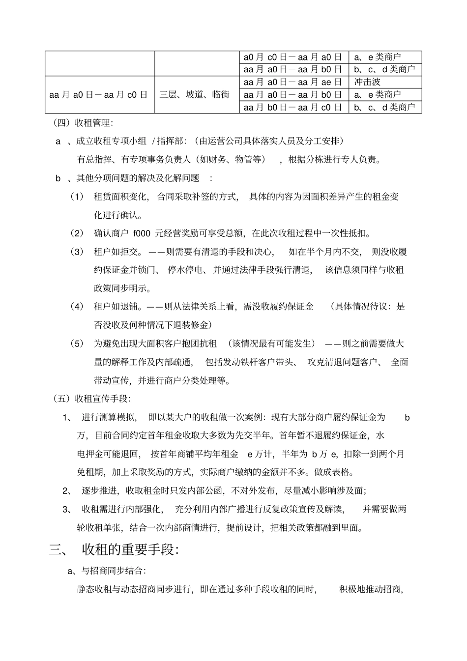武汉汉正街第一大道商户收租操作执行方案_第3页