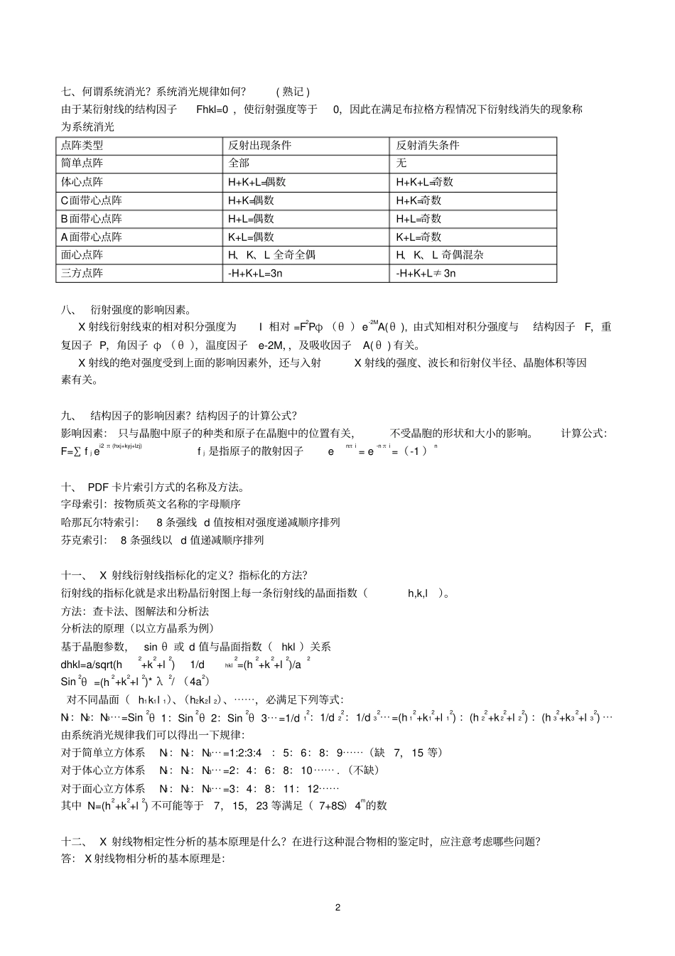 武汉理工大学材料研究与测试方法复习资料_第2页