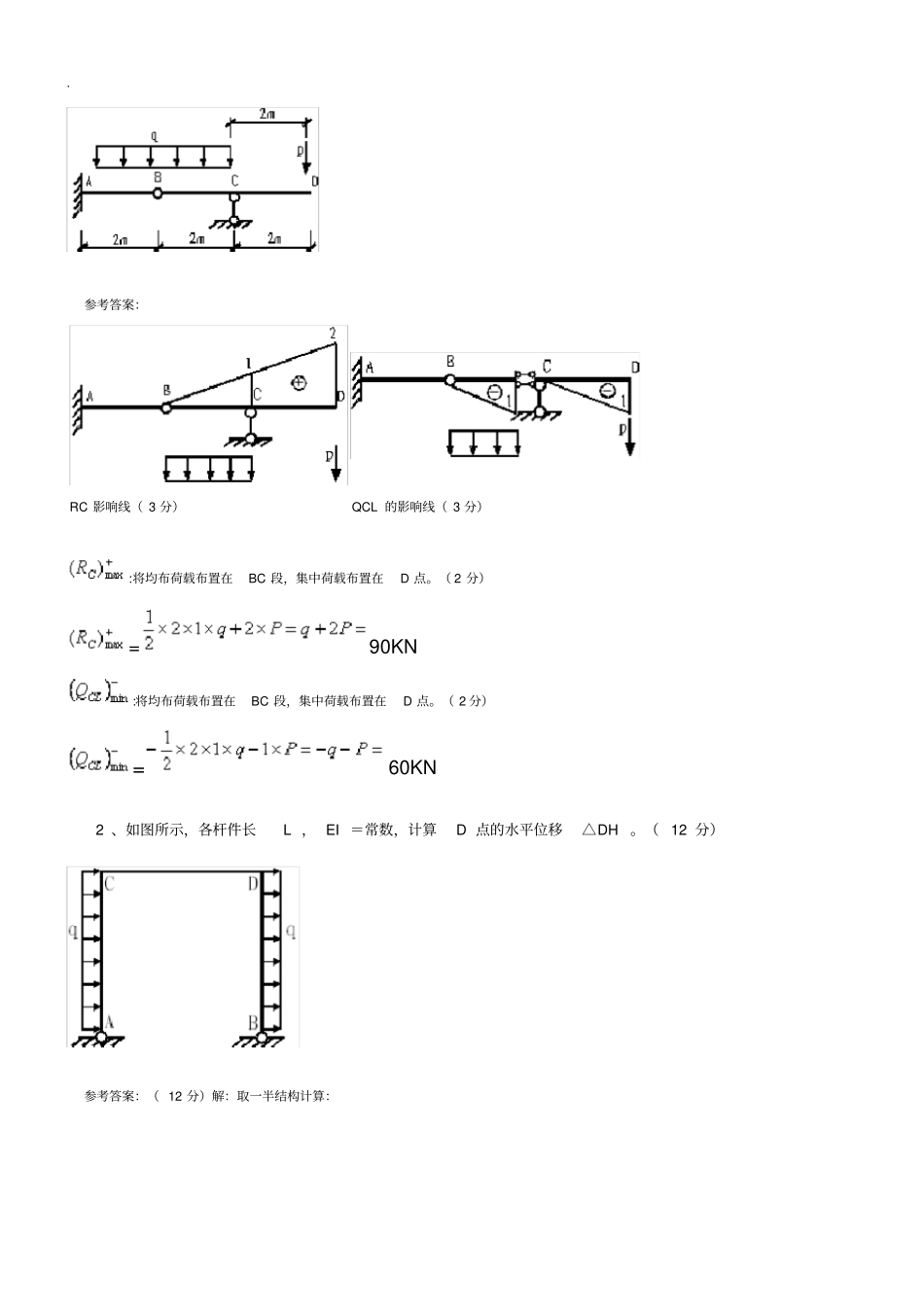 武汉理工大学结构力学上册试题其_第2页