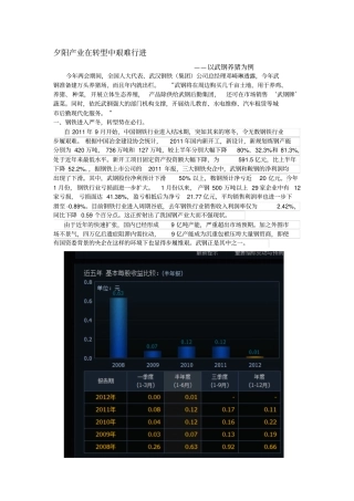 武钢转型战略分析