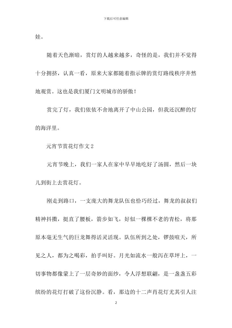 元宵节赏花灯作文_第2页