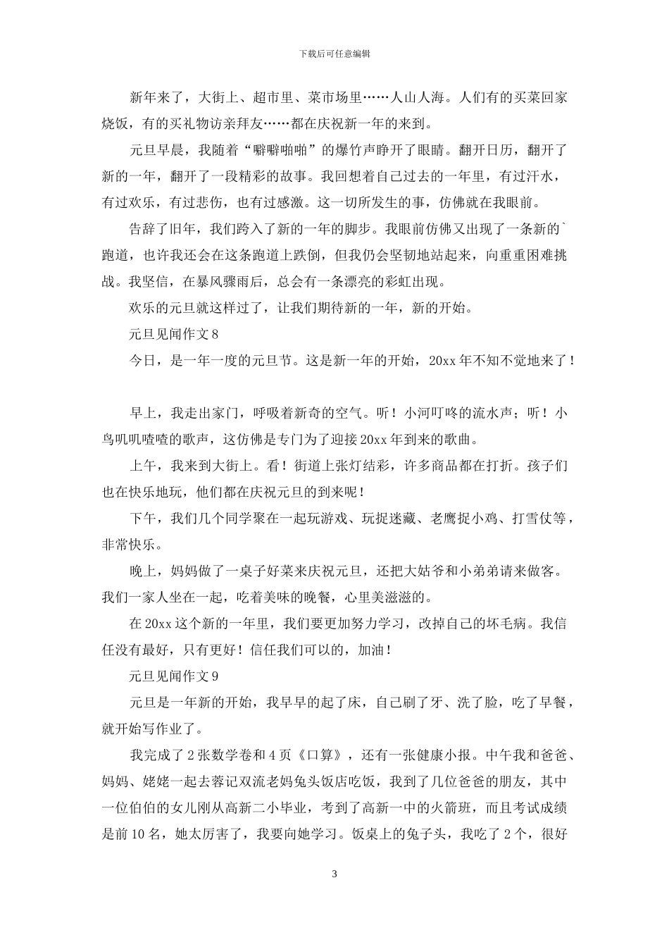 元旦见闻作文_第3页