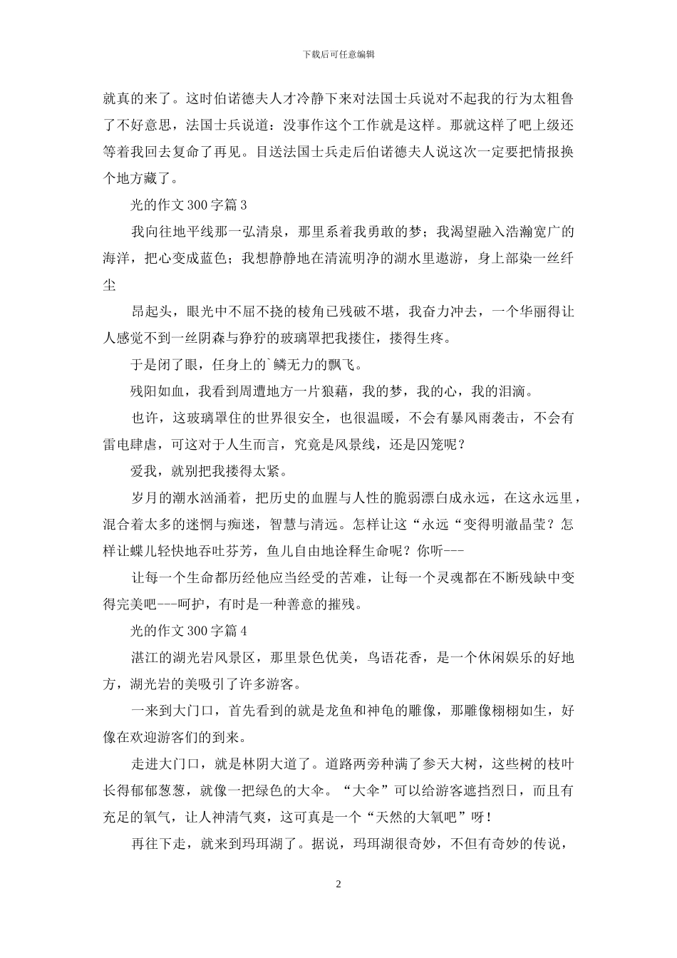 光的作文300字4篇_第2页