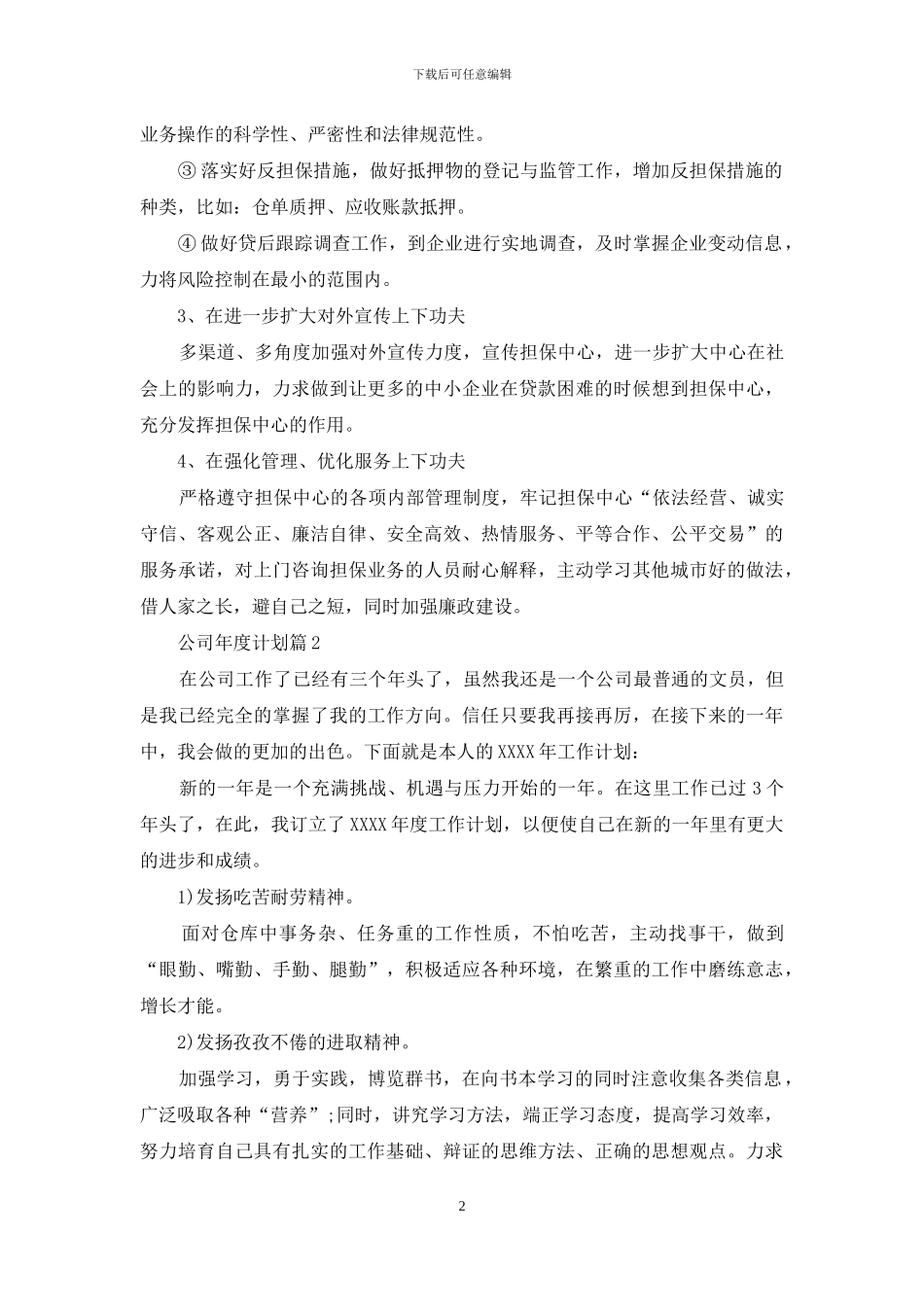公司年度计划合集5篇_第2页