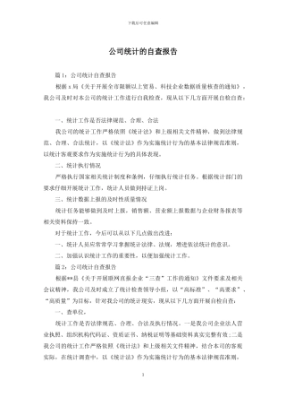 公司统计的自查报告