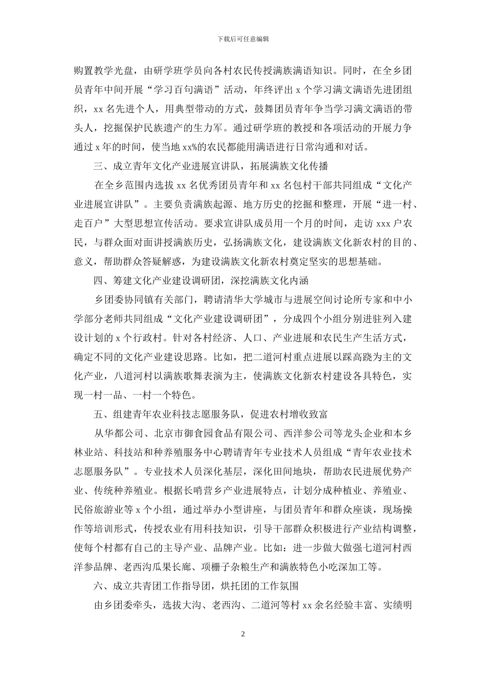 共青团特色活动助推新农村建设经验发言材料_第2页