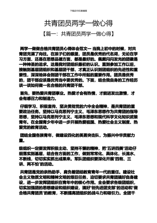 共青团员两学一做心得
