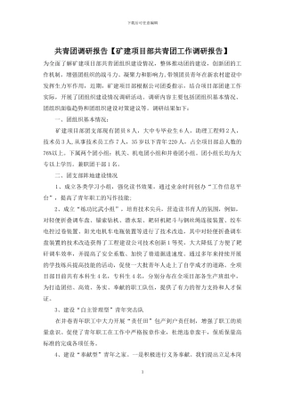 共青团调研报告