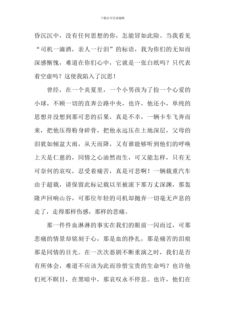 关于交通安全的征文_第3页